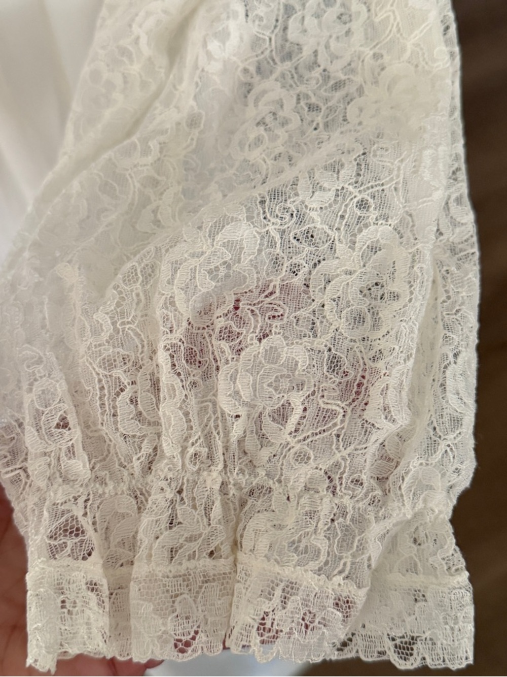 Vintage Unique Rare Double Layer Ivory Lingerie Peignoir Robe Nightgown OS - Picture 10 of 16